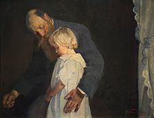 Stakkelse lille: Christian Krohg et sa fille Nana, 1891 peints par sa femme Oda Krohg