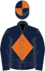 Dark blue, orange diamond, quartered cap