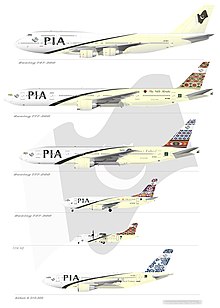 Profils des avions de la flotte de la PIA.