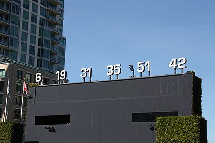 Retired numbers were displayed atop the batter's eye at Petco Park until 2016