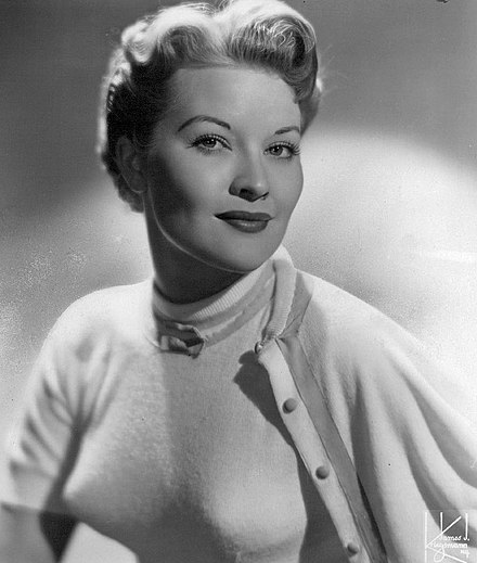 Patti Page wearing a bullet bra, 1955