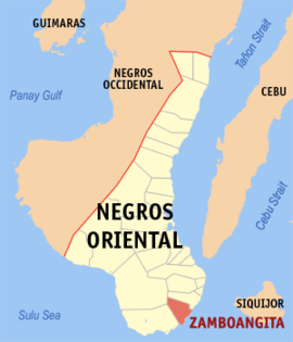 Zamboanguita na Negros Oriental Coordenadas : 9°6'0"N, 123°11'56"E