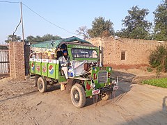 Peter Rehra, a local vehicle made with a diesel engine in Punjab, India