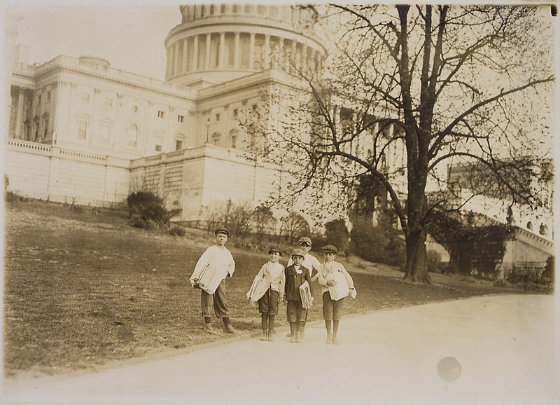 File:Photograph of news-boys selling near the Capitol building - NARA - 306628.jpg