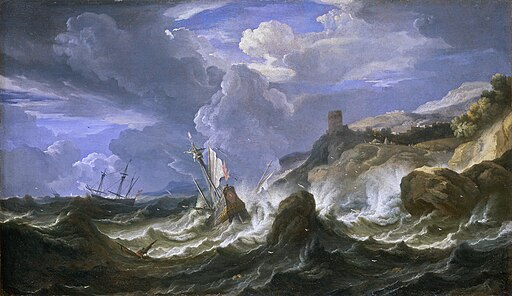 Pieter Mulier A Ship Wrecked in a Storm off a Rocky Coast
