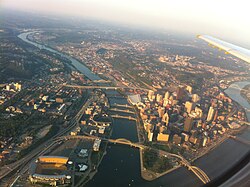 Eighteen of Pittsburgh's large bridges are visible in this aerial photo Pittsburgh, Pennsylvania.jpg