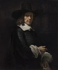 Portrait of a Man with a Tall Hat and Gloves