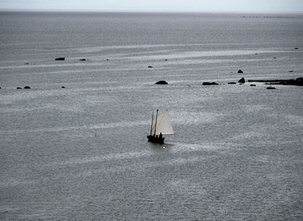 Traditional vessel on its way towards Sweden – the shallow stony Kvarken Archipelago is a UNESCO world heritage site.