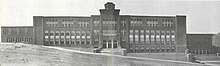 Pottsville High School, nicknamed "The Castle on the Hill," in 1932 after its completion Pottsville High School after completion of construction in 1933.jpg