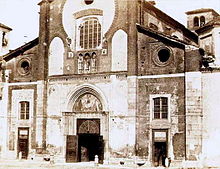 Facade prior to 1871 refurbishment. Pozzi, Pompeo (1817-1880) - Milano - Chiesa di San Marco (1850s).jpg