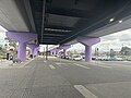 The southern car park, railway bridge and concourse, August 2024