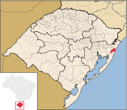 Localização de Osório no Rio Grande do Sul