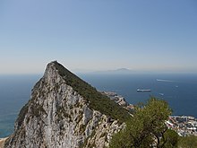 View from the Gibraltar strait to North Africa where the Vandals crossed into Africa. Sudgipfel Gibraltar.JPG