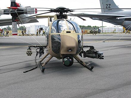 A fully loaded Boeing AH-6 Little Bird