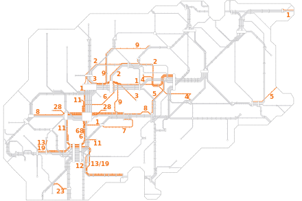 Network map of the S-Bahn in North Rhine-Westphalia