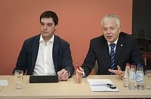 Current mayor Gunārs Ansiņš and former mayor Uldis Sesks