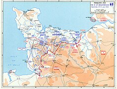 Det amerikanske utbruddet fra Normandie, 25. til 31. juli 1944 (stor versjon)