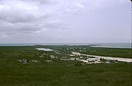 View of North Point, Rice Bay, and Dixon Hill Settlement, facing north from the lighthouse in 1998.