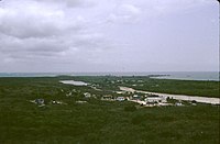 View of North Point, Rice Bay, and Dixon Hill Settlement, facing north from the lighthouse in 1998.