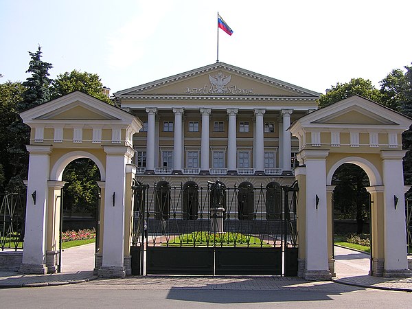 Smolny, the seat of the Soviet government, 1917