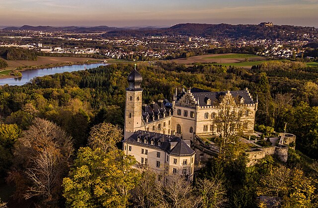 An aerial view of Callenberg Castle