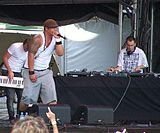 Scribe's "Stand Up"/"Not Many" had twelve weeks at number one, and became the number-one single of 2004. "Dreaming"/"So Nice" and "Stop the Music" also went to number one. ScribeBDO2007.jpg