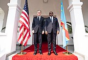 Secretary Blinken with DRC Prime Minister Jean-Michel Sama Lukonde in Kinshasa, Democratic Republic of the Congo, August 2022