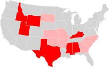 States from which 22 Republican Senators wrote a letter to President Trump urging a withdrawal on May 25, 2017:
Single Senator
Both Senators Senate Paris Agreement withdrawal letter signatories.svg