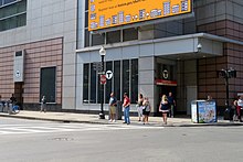 The southbound elevator (left) and stair entrance Southbound entrance to Chinatown station, July 2019.JPG