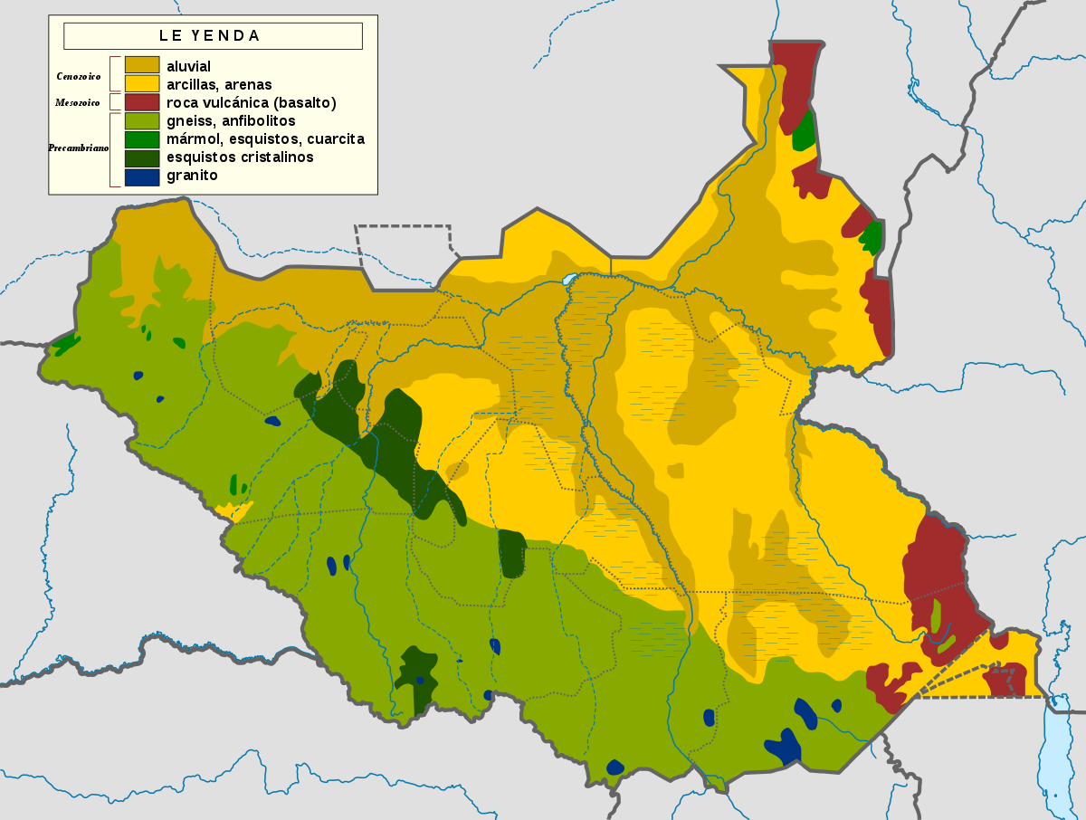 Geological Map Of Sudan Geology of South Sudan   Wikipedia