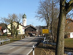 Entering the village from the west
