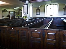 Box pews of the type condemned by the society in St Paul's Church, Birmingham St Pauls Church Birmingham pews.jpg