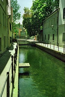 Memminger Ach River in Germany