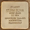Stolperstein für Sturm Blima - Blima Sturm (Sátoraljaújhely).jpg