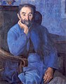 Vater in blauer Jacke (Ölfarbe auf Leinen, 1920)