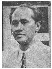 Soekiman Wirjosandjojo (pictured), was the founder and leader of the party Sukiman Wirjosandjojo, Kami Perkenalkan (1952), p82.jpg