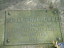 Grave of Sully Prudhomme at Père-Lachaise in Paris.