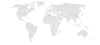 Location map for Switzerland and Tunisia.