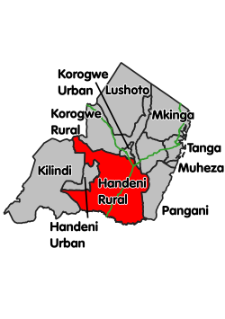 Location within Tanga Region (red)