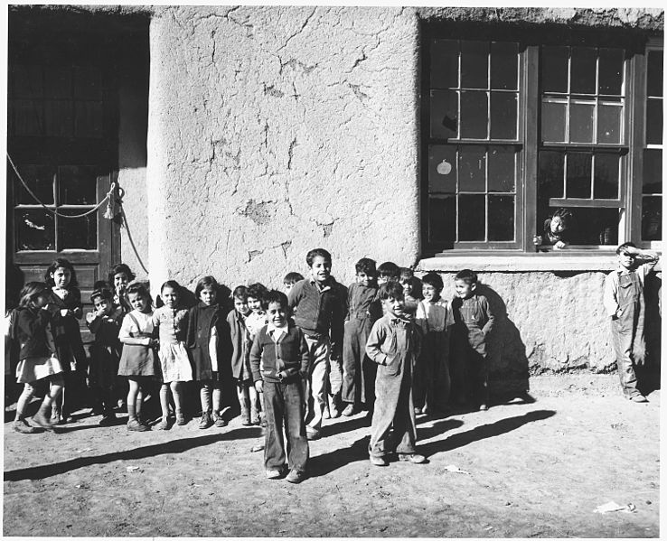 File:Taos County, New Mexico. Grade school children in schoolyard. - NARA - 521832.jpg