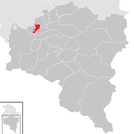Poloha obce Thüringen v okrese Bludenz (klikacia mapa)