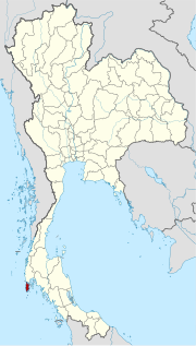 Mapa da Tailândia com a província de Phuket em destaque