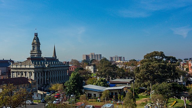 The Fitzroy skyline, with the Fitzroy Town Hall visible on the far left