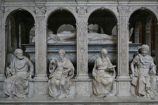 Les Apôtres, soubassement du tombeau de Louis XII et Anne de Bretagne (vers 1517, basilique Saint-Denis).