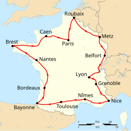 Tour de France 1907 mapa-fr.svg