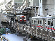 The elevated Toyoko Line platforms, closed in 2004