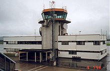 The old control tower in 1999, since demolished.