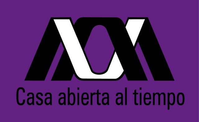 Monograma y lema de la Universidad Autónoma Metropolitana con el color morado de la Unidad Lerma.