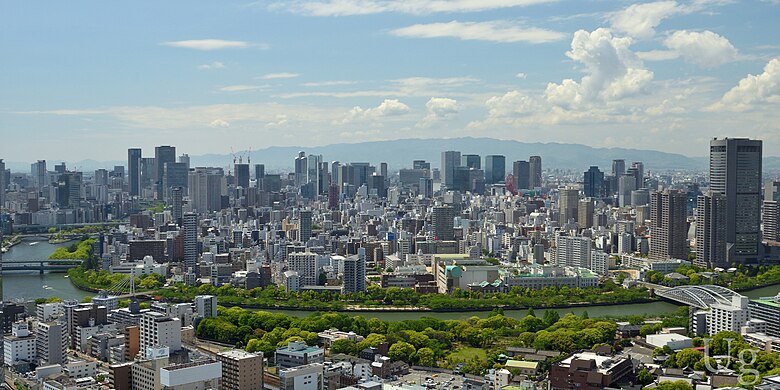Osaka skyline towards Umeda (2014)