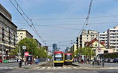 Ulica Grójecka przy skrzyżowaniu z ul. Bitwy Warszawskiej 1920 i ul. Banacha